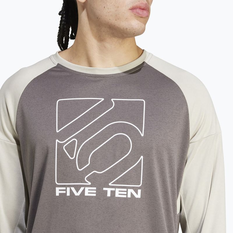 Pánsky cyklistický dres adidas FIVE TEN s dlhým rukávom charcoal/putty grey 5