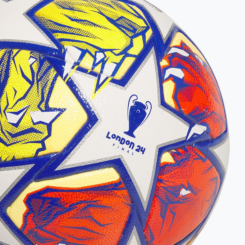 Futbalová lopta adidas UCL Competition 23/24 white/glow blue/flash orange rozmiar 4 3