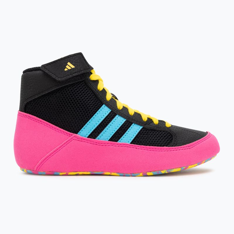 Detské boxerské topánky adidas Havoc core black/signal cyan/yellow 2