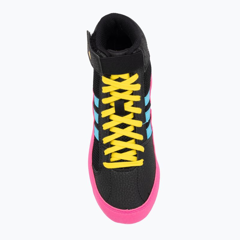 Detské boxerské topánky adidas Havoc core black/signal cyan/yellow 5