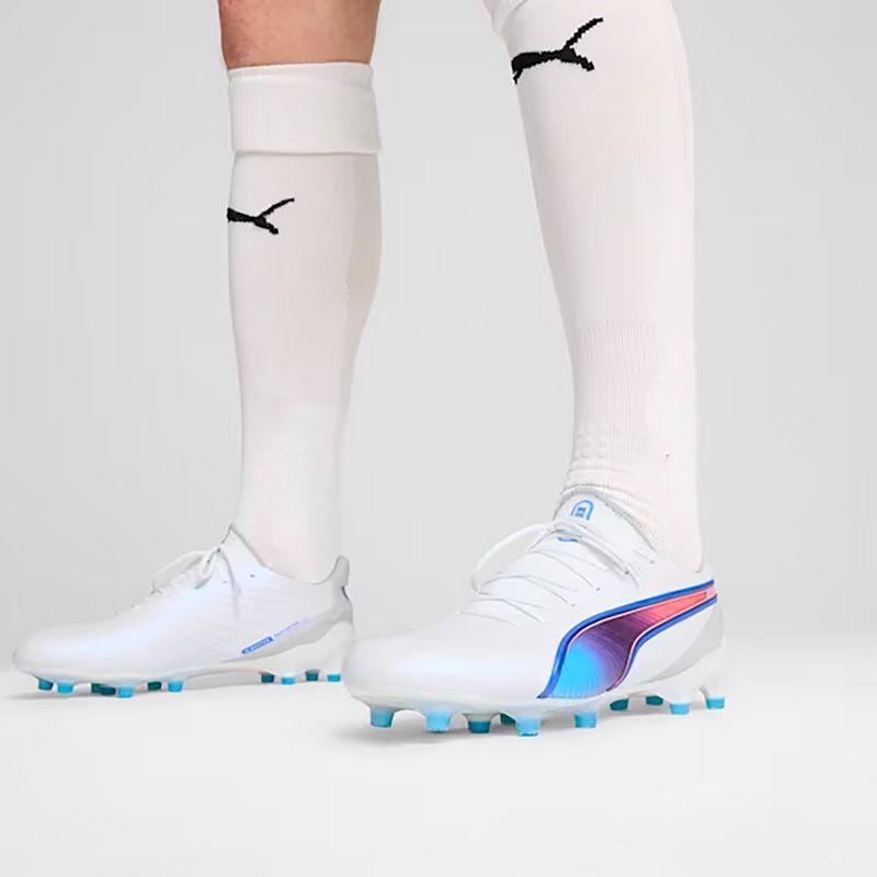 Futbalová obuv/ kopačky PUMA King Ultimate FG/AG puma white/bluemazing/flat light grey/sunset glow 4