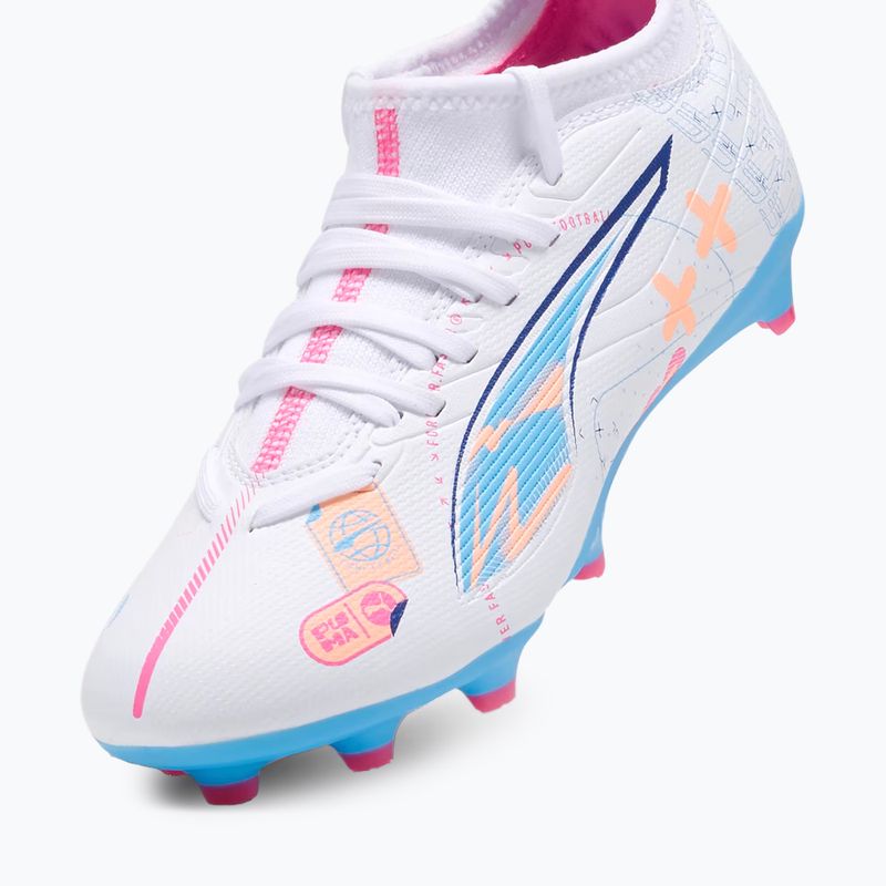 Detské kopačky PUMA Ultra 5 Match Vol. Up FG/AG Jr puma white/luminous blue 5