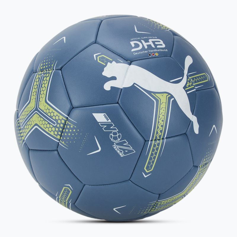 Hádzanárska lopta PUMA Nova Training blue horizon/puma white/fizzy apple veľkosť 3 2
