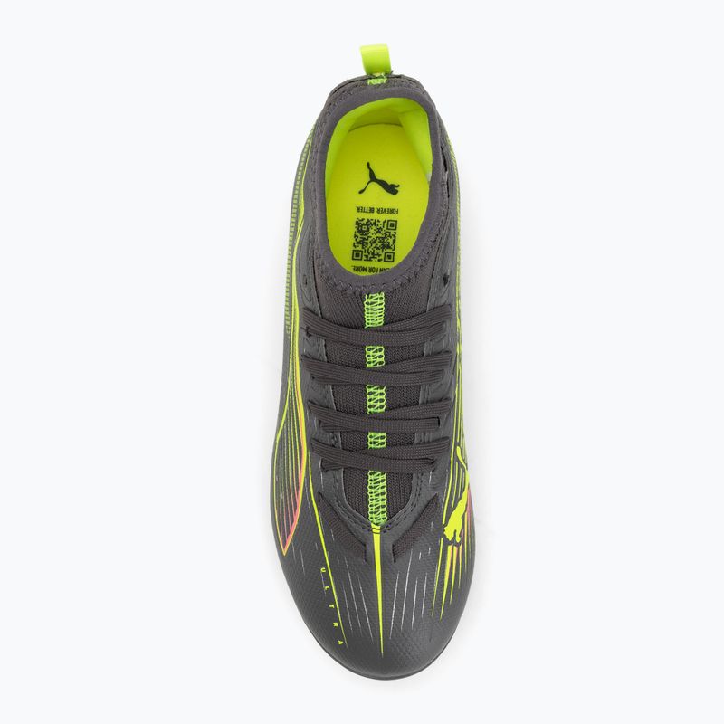 Detské kopačky PUMA Ultra 5 Match FG/AG Jr matná stará strieborná/žltá výstražná/puma stará strieborná 5
