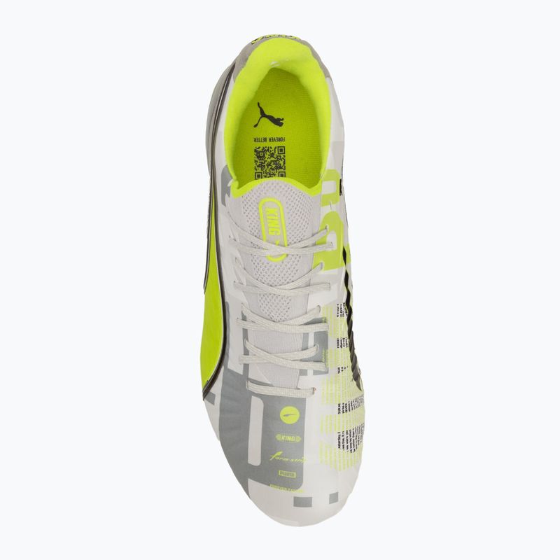Pánske kopačky PUMA King Ultimate Forever FG/AG biela šedá/electric lime/puma white/flat light gray 5