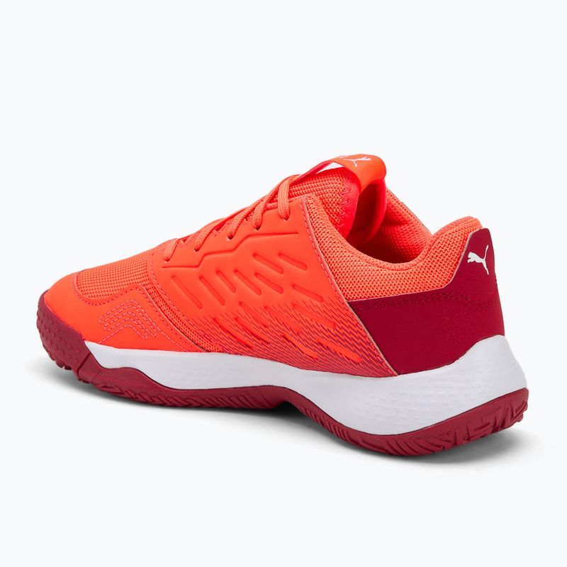 Detské hádzanárské topánky PUMA Accelerate Jr glowing red/white/dark crimson/black 3