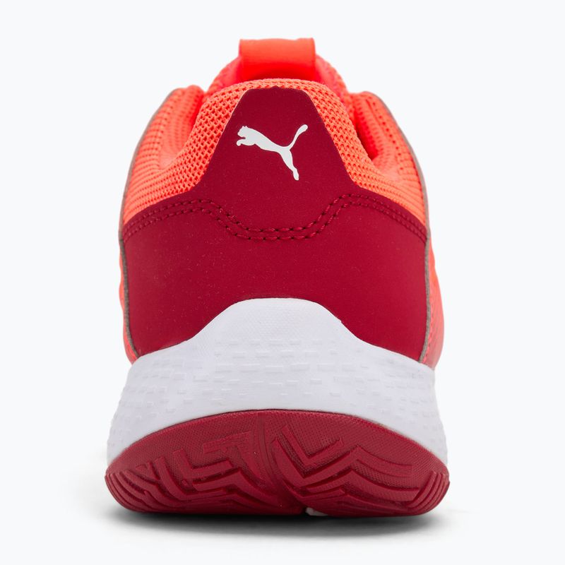 Detské hádzanárské topánky PUMA Accelerate Jr glowing red/white/dark crimson/black 6