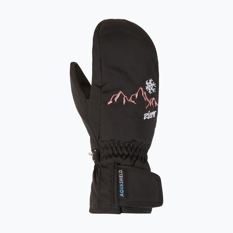 Detské lyžiarske rukavice ZIENER Laillani Aquashield Mitten black 2