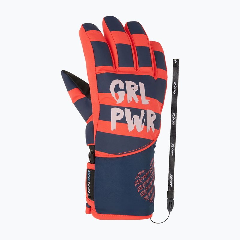 Detské lyžiarske rukavice ZIENER Liwa Aquashield PR fiery red 8