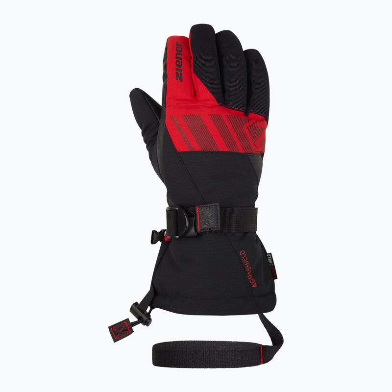 Pánske lyžiarske rukavice ZIENER Ghalion Aquashield black/red salsa 2