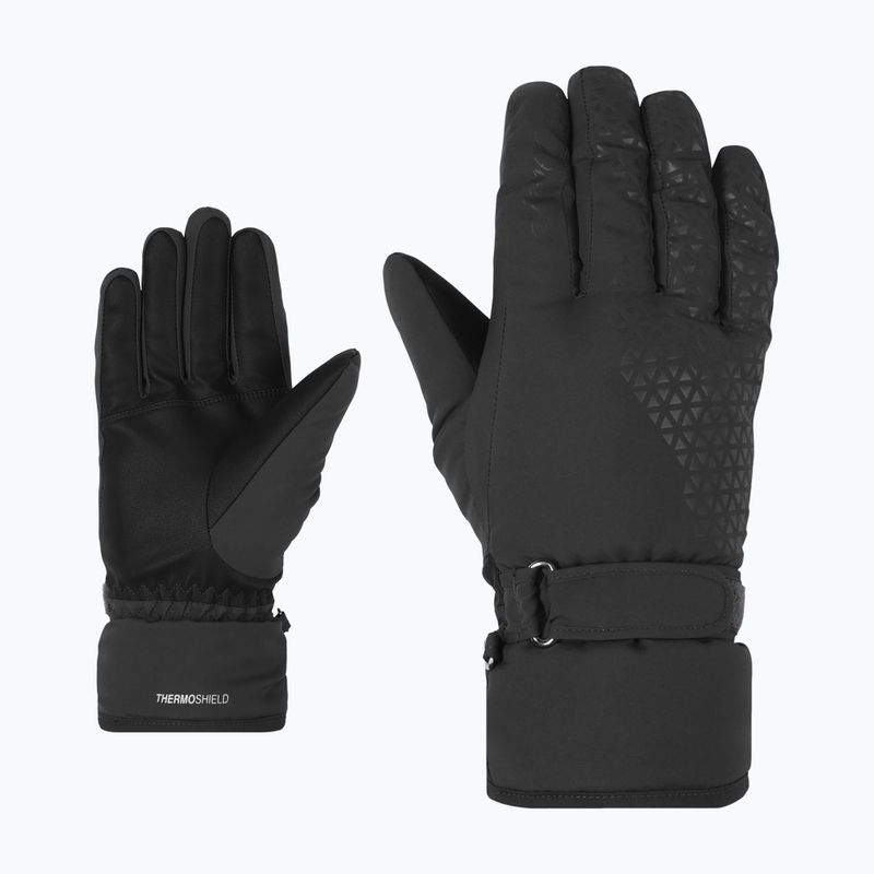 Dámske lyžiarske rukavice ZIENER Kisar Aquashield black