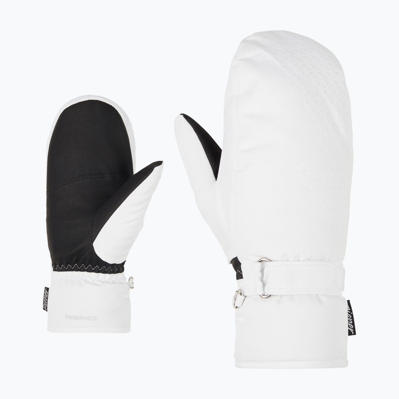 Dámske lyžiarske rukavice ZIENER Kisar Aquashield Mitten white