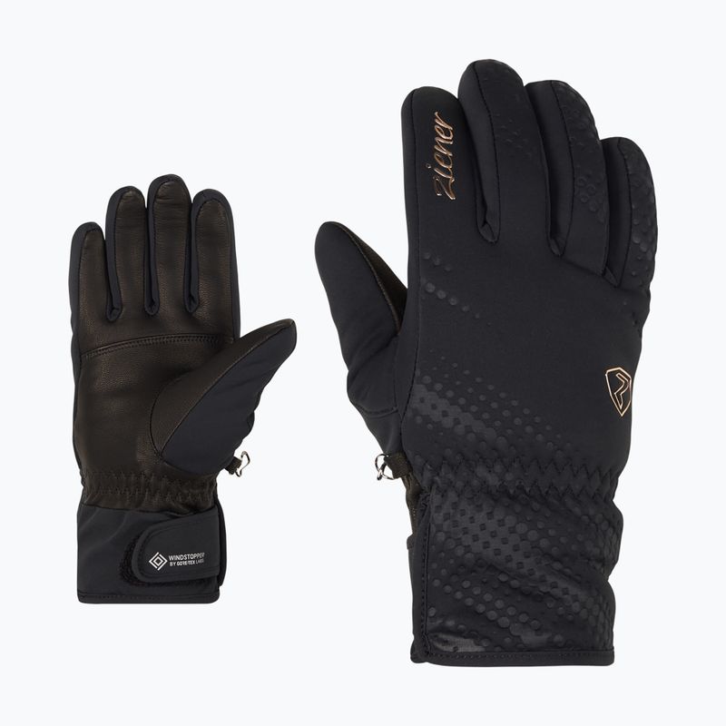 Dámske lyžiarske rukavice ZIENER Karoi WS PR black/rose metallic 6