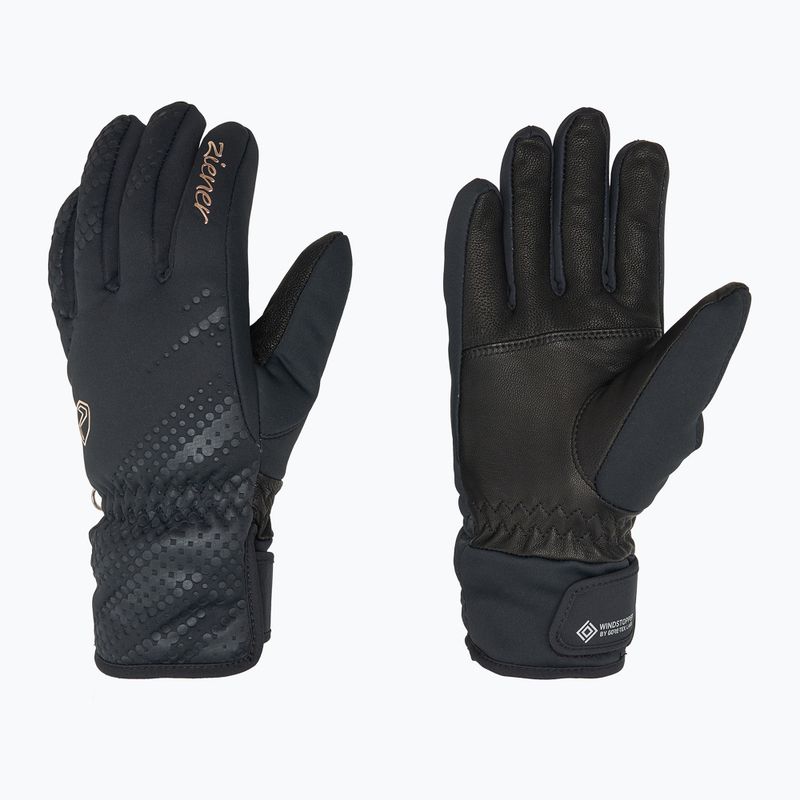 Dámske lyžiarske rukavice ZIENER Karoi WS PR black/rose metallic