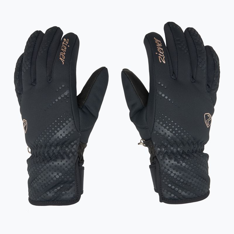 Dámske lyžiarske rukavice ZIENER Karoi WS PR black/rose metallic 3