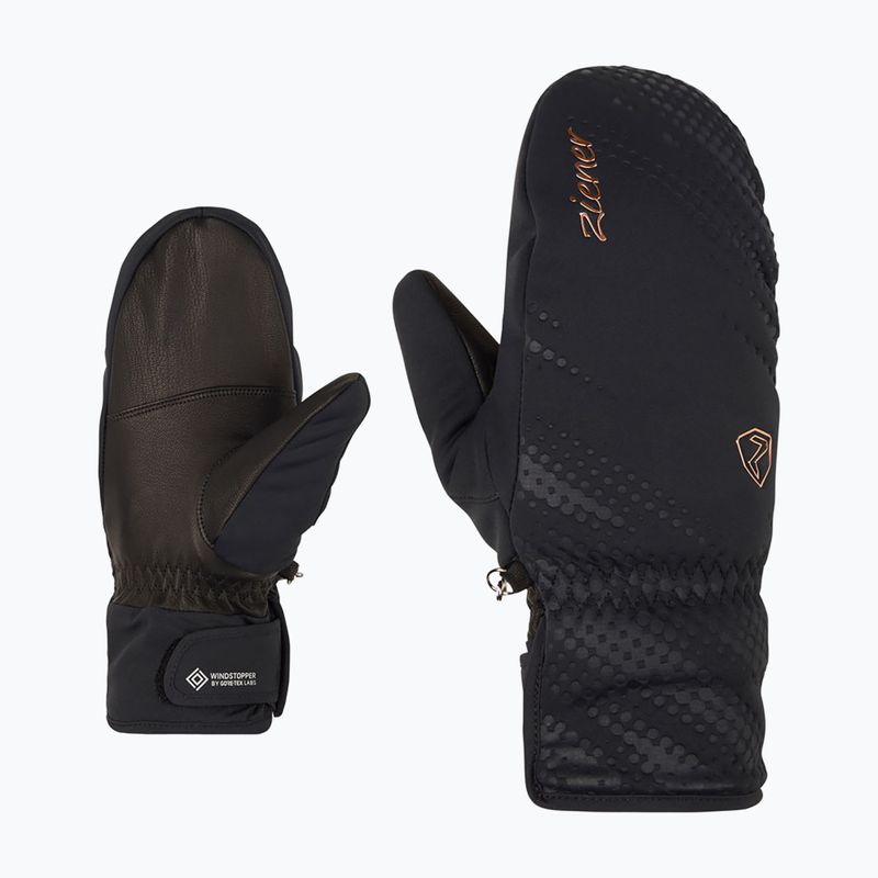 Dámske lyžiarske rukavice ZIENER Karoia WS PR Mitten black/rose metallic 7