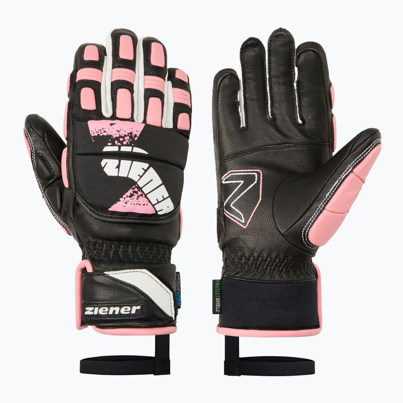 Detské lyžiarske rukavice Ziener Lanus-Z AS PR black/pink vanilla