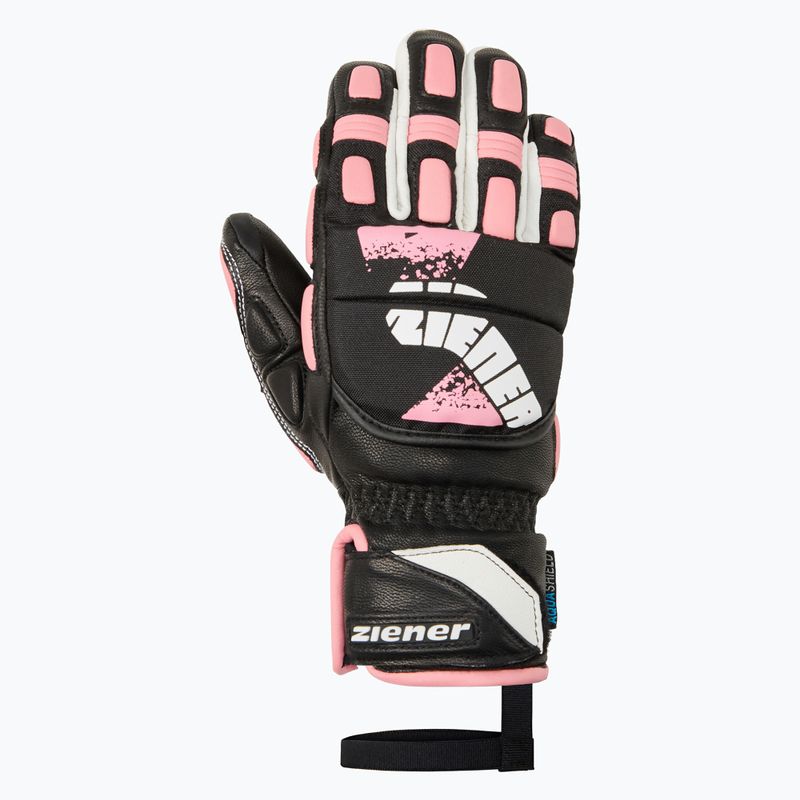 Detské lyžiarske rukavice Ziener Lanus-Z AS PR black/pink vanilla 2