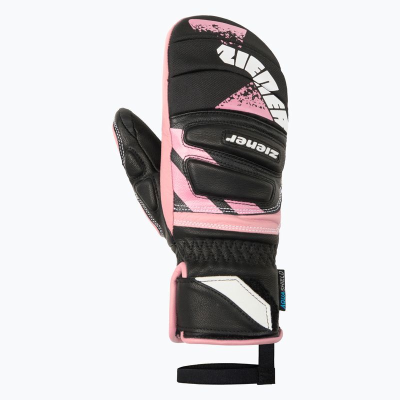 Detské lyžiarske rukavice Ziener Lopaki-Z AS PR Mitten black/pink vanilla 2