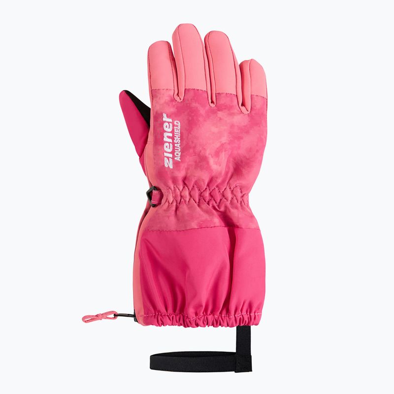 Detské lyžiarske rukavice ZIENER Levio AS Minis tie dye pop pink 2