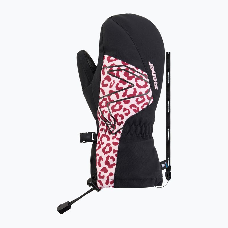 Detské lyžiarske rukavice ZIENER Lavalino-Z Aquashield AW Mitten black/red leo 2
