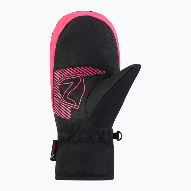 Detské lyžiarske rukavice ZIENER Luuki-Z Aquashield black/pop pink 3