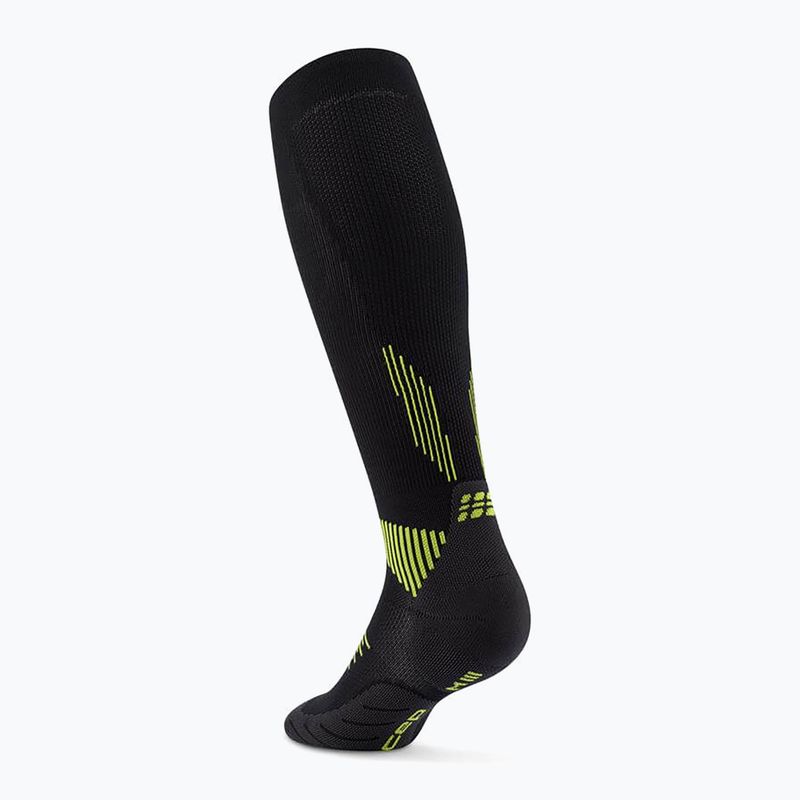 Dámske kompresné ponožky CEP Run Tall 5.0 black/lime 3