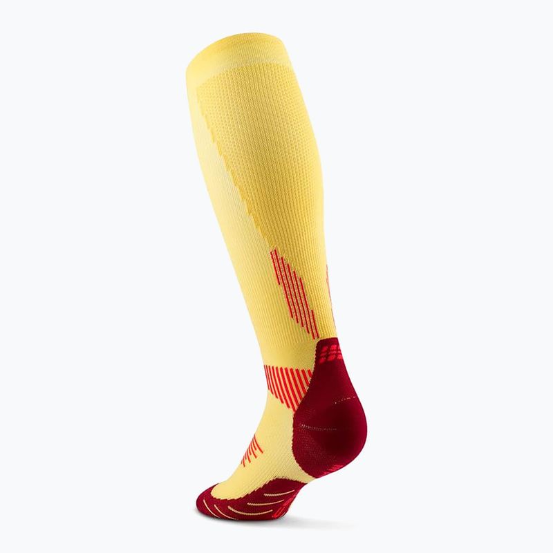 Dámske kompresné ponožky CEP Run Tall 5.0 marigold/burgundy 3