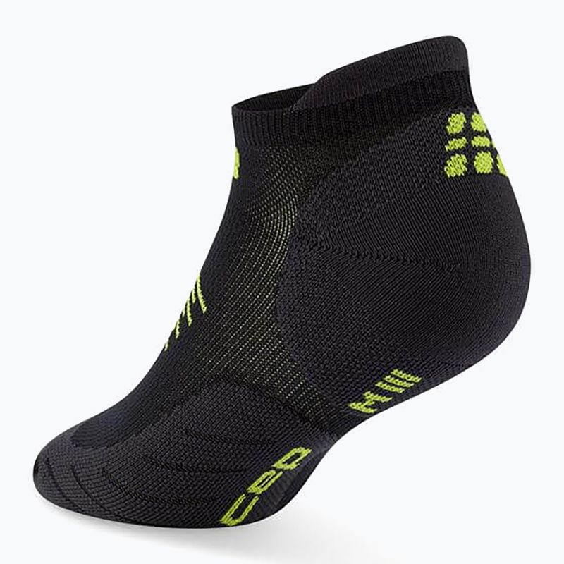 Dámske kompresné ponožky CEP Run No Show 5.0 black/lime 3