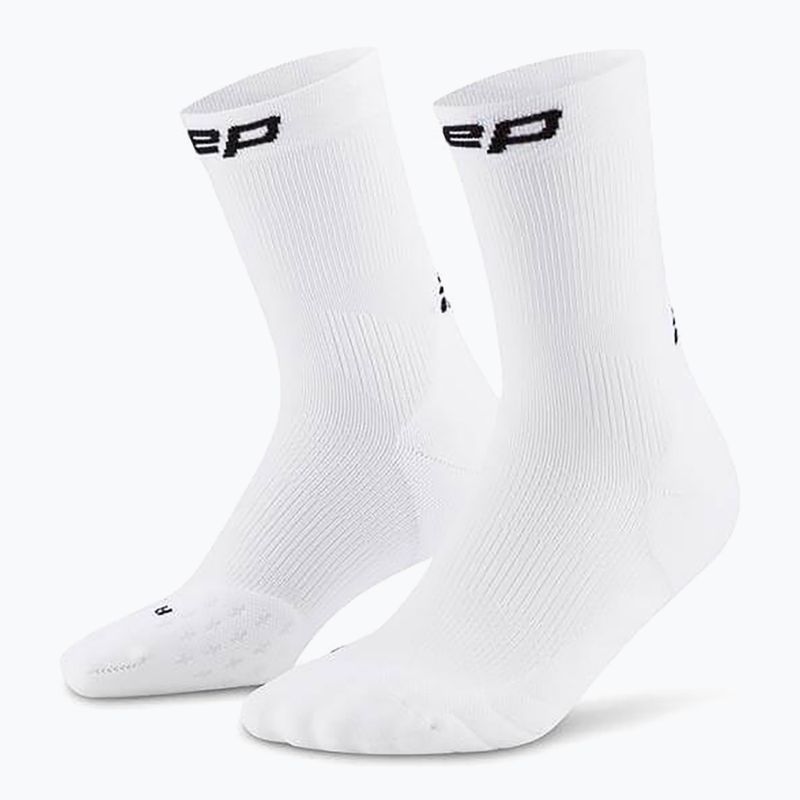 Dámske kompresné ponožky CEP Run Mid Cut 5.0 white