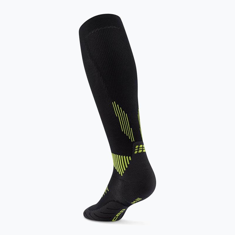 Pánske kompresné  ponožky CEP Run Tall 5.0 black/lime 3