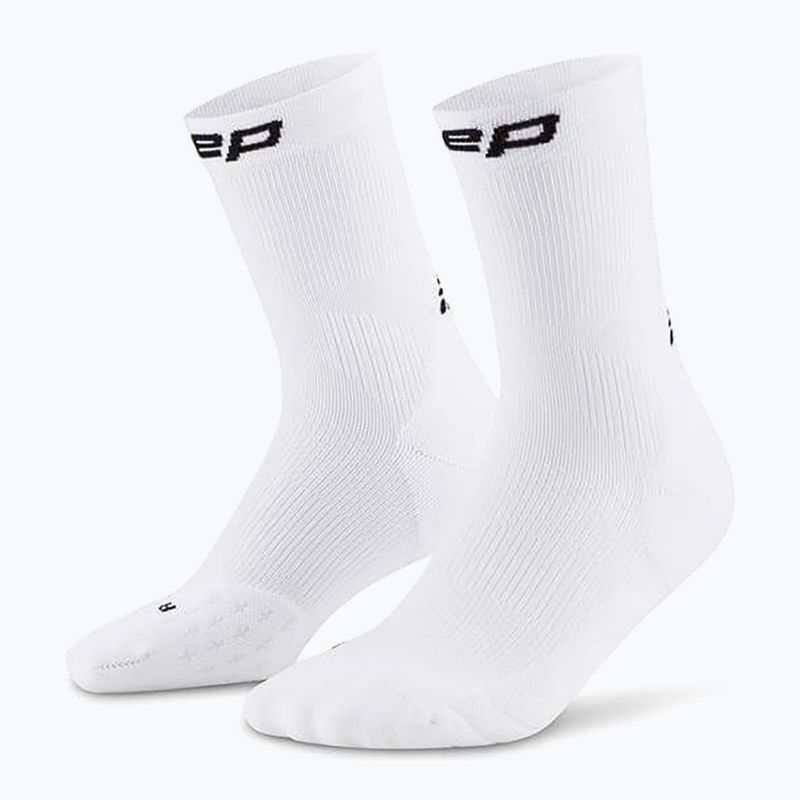 Pánske kompresné  ponožky CEP Run Mid Cut 5.0 white
