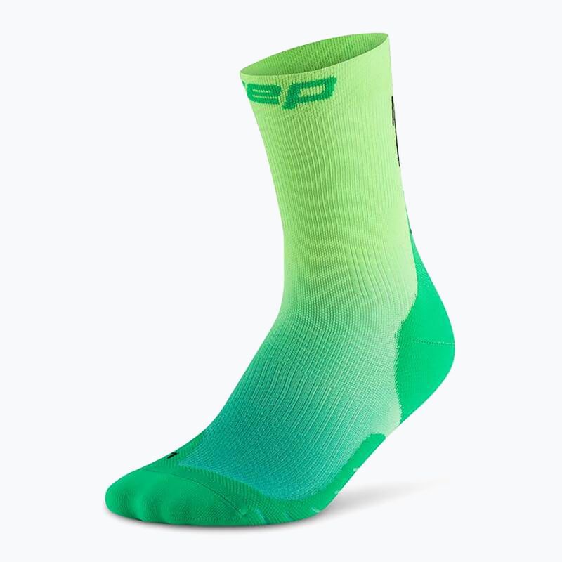 Pánske kompresné  ponožky CEP Run Edt. Gradient Mid Cut Compression 5.0 green/lime fade 2