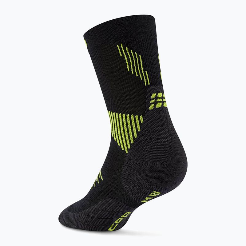 Pánske kompresné  ponožky CEP Run Mid Cut 5.0 black/lime 3