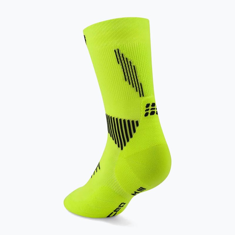 Pánske kompresné ponožky CEP Run Mid Cut 5.0 lime/black 3
