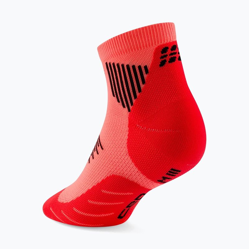 Dámske kompresné ponožky CEP Run Low Cut 5.0 neon coral 3
