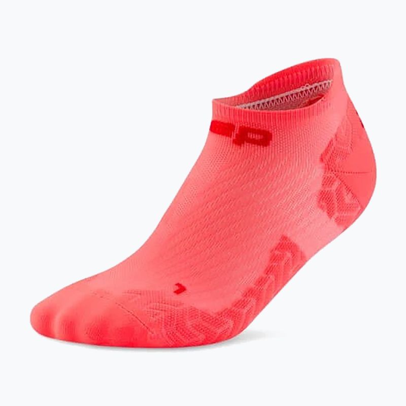 Pánske kompresné ponožky CEP Ultralight No Show 4.0 neon coral/red 2