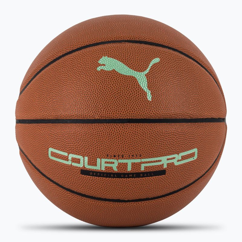 PUMA teamJAWS Court Pro Basketbalová koža hnedá/tmavý tieň veľkosť 7