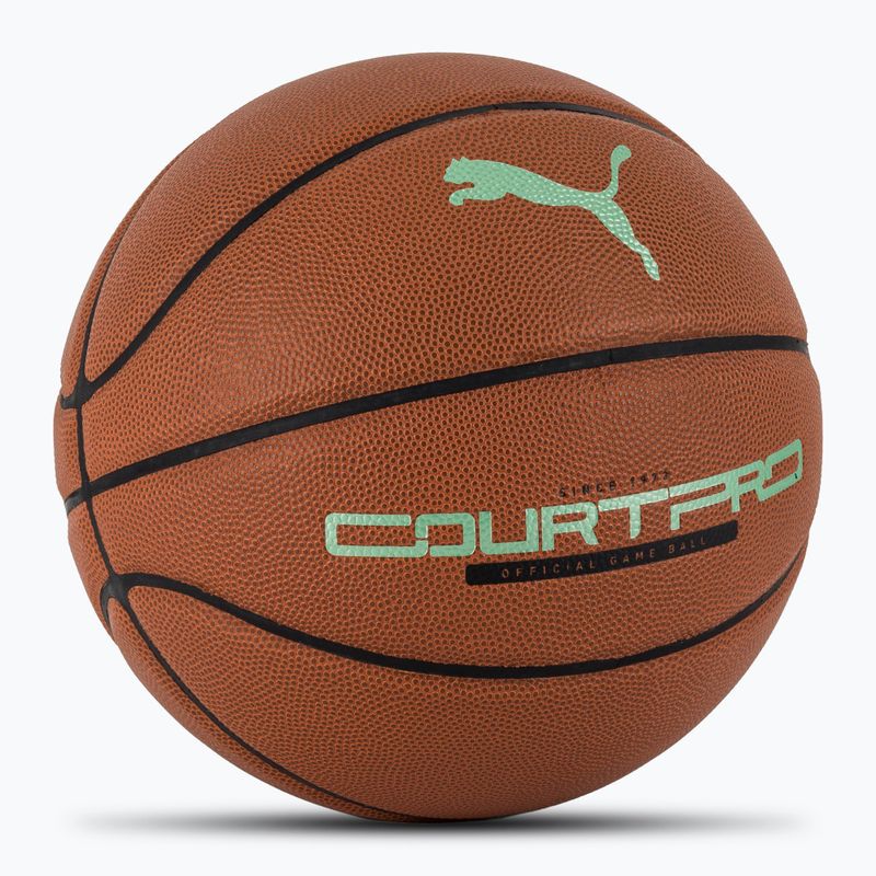 PUMA teamJAWS Court Pro Basketbalová koža hnedá/tmavý tieň veľkosť 7 2