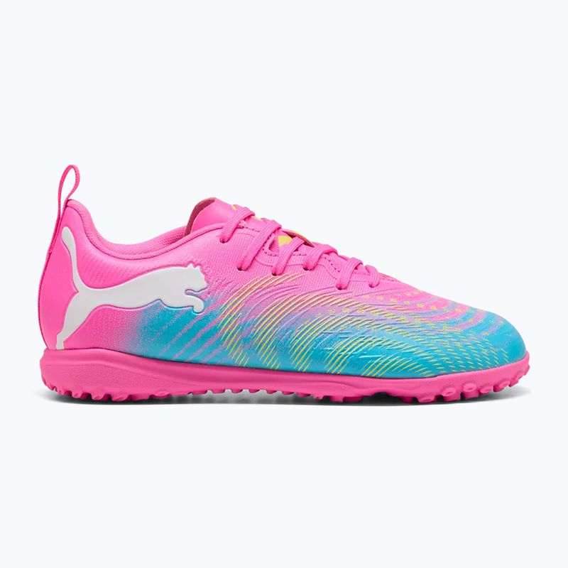 Detské kopačky  PUMA Future 9 Play TT poison pink/puma wht/sun stream/bright aqua/puma blk 3