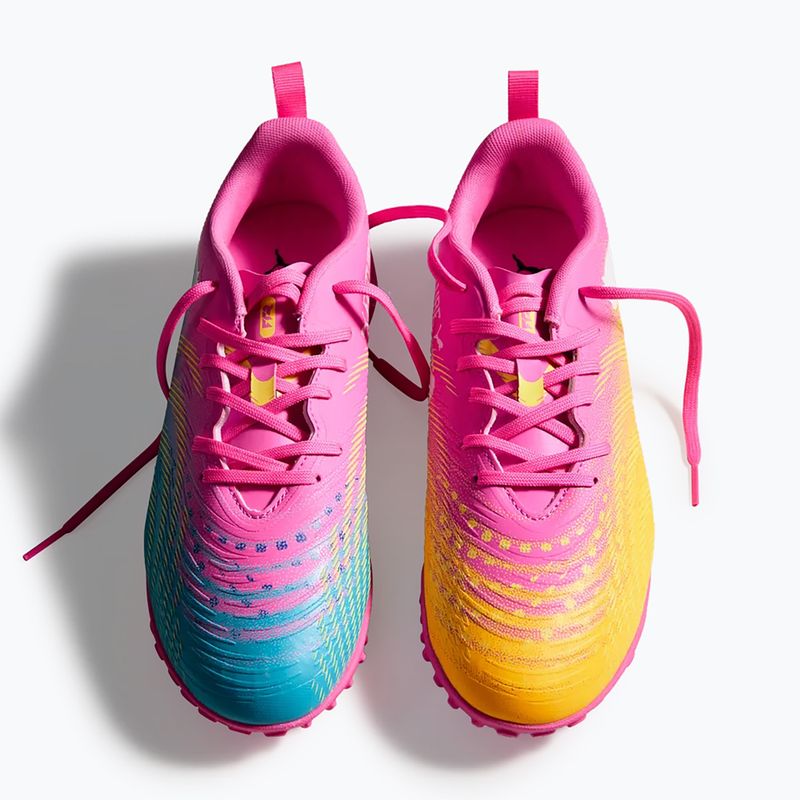 Detské kopačky  PUMA Future 9 Play TT poison pink/puma wht/sun stream/bright aqua/puma blk 6