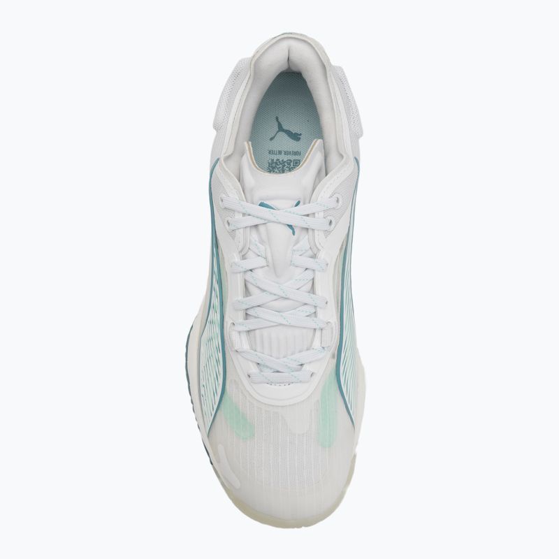 Dámske hádzanárske topánky PUMA Accelerate Nitro SQD 4 Game On puma white/baltic sea blue/fresh water 5