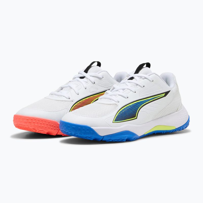 Detské hádzanárske topánky PUMA Accelerate 4 Game On Jr puma white/glowing red/ultra blue 11
