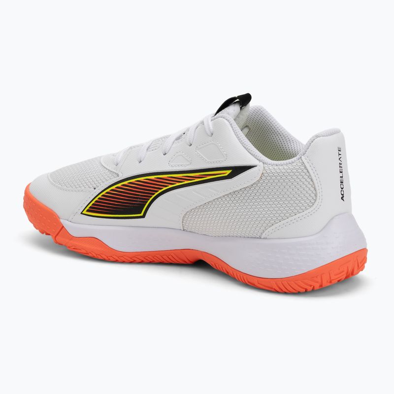 Detské hádzanárske topánky PUMA Accelerate 4 Game On Jr puma white/glowing red/ultra blue 3