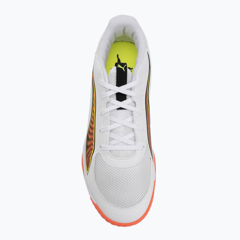 Detské hádzanárske topánky PUMA Accelerate 4 Game On Jr puma white/glowing red/ultra blue 5