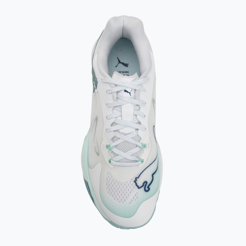 Dámske halové topánky PUMA Vantage Nitro Game On puma white/baltic blue/fresh water 5