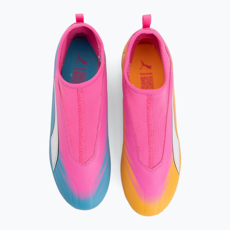 Detské kopačky PUMA Ultra 6 Match+ LL FG/AG Jr poison pink/puma wht/sun stream/bright aqua/puma blk 5