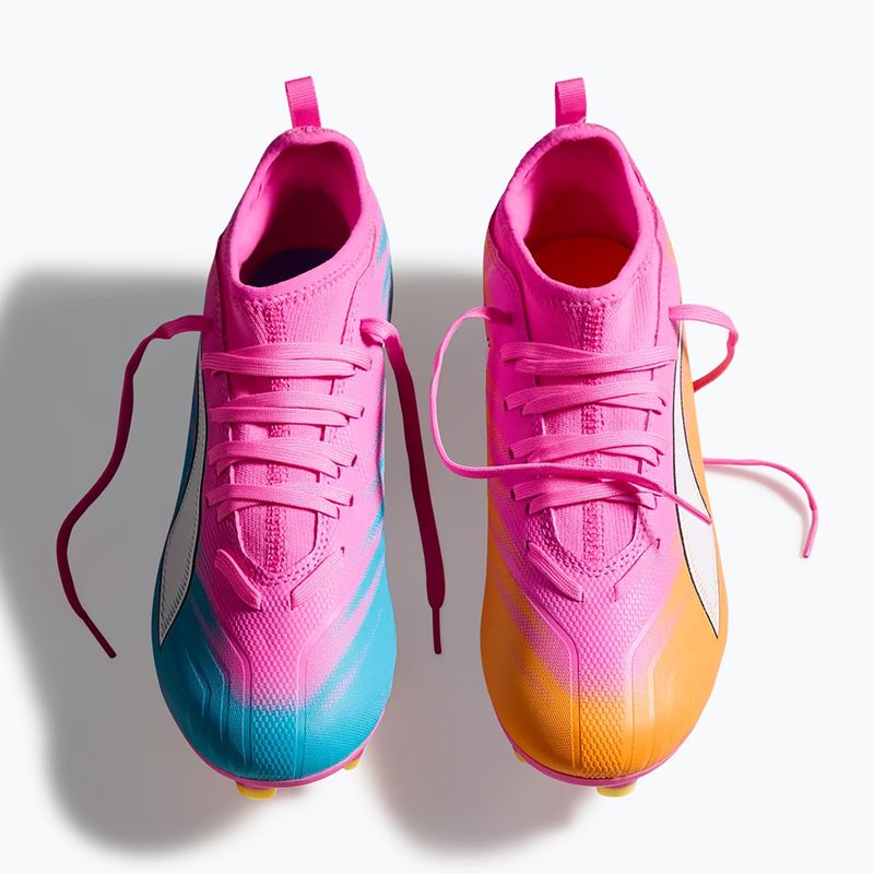 Detské kopačky  PUMA Ultra 6 Match FG/AG Jr poison pink/puma wht/sun stream/bright aqua/puma blk 6