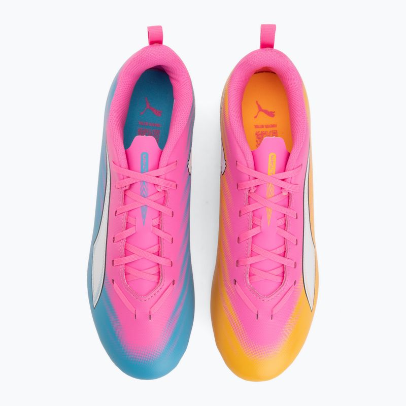 Detské kopačky PUMA Ultra 6 Play FG/AG Jr poison pink/puma wht/sun stream/bright aqua/puma blk 5