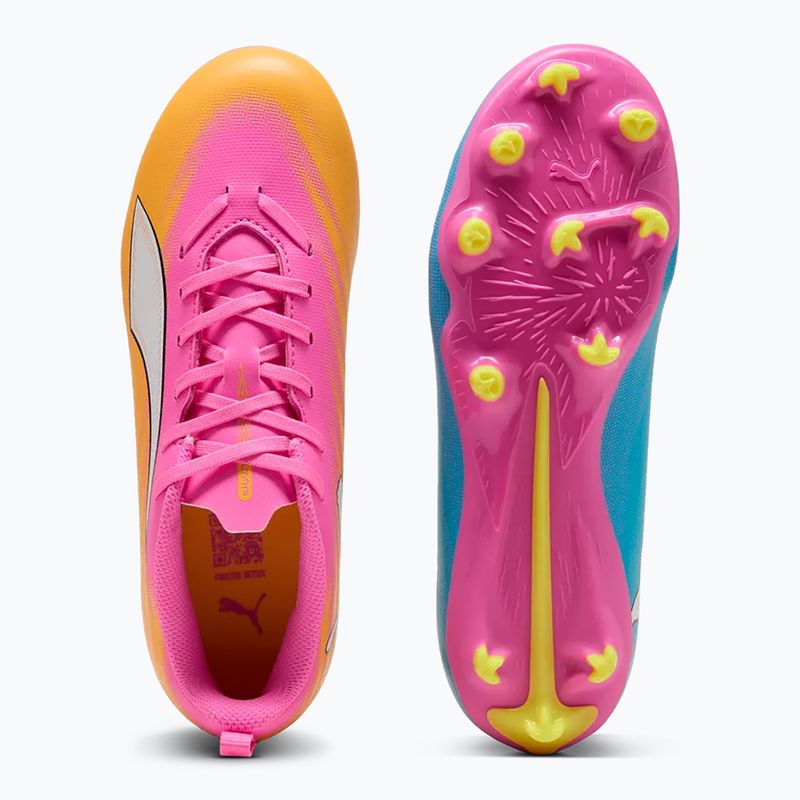 Detské kopačky  PUMA Ultra 6 Play FG/AG Jr poison pink/puma wht/sun stream/bright aqua/puma blk 6